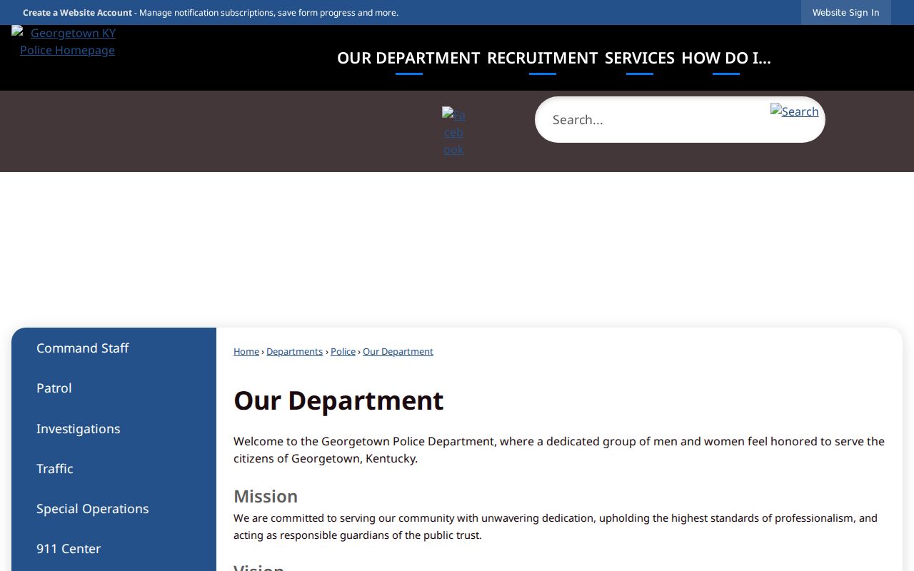 Official Georgetown Police Department information page for Georgetown record requests