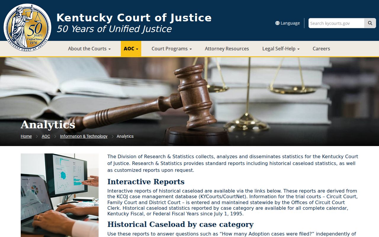 Scott County court case statistics through CourtNet analytics