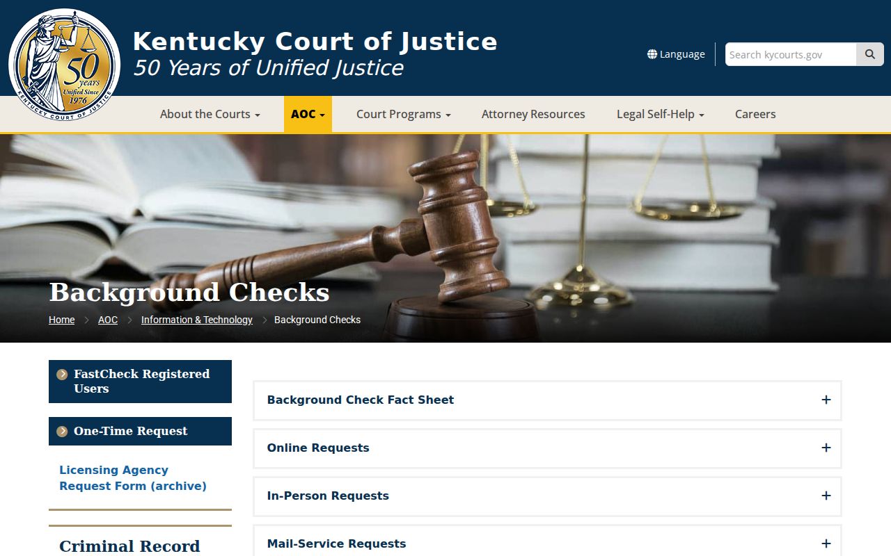 Scott County criminal history AOC FastCheck information